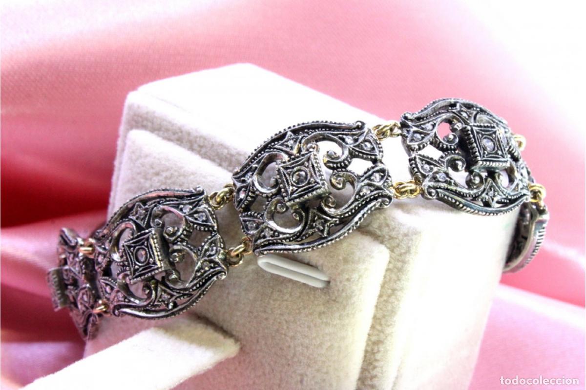 Joyeria: Pulsera en oro de 19,2K y plata con diamantes. - Foto 2