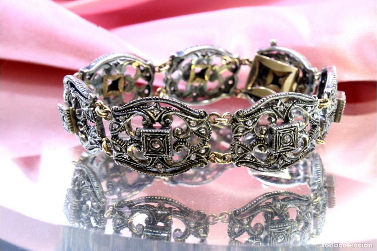 Joyeria: Pulsera en oro de 19,2K y plata con diamantes. - Foto 5