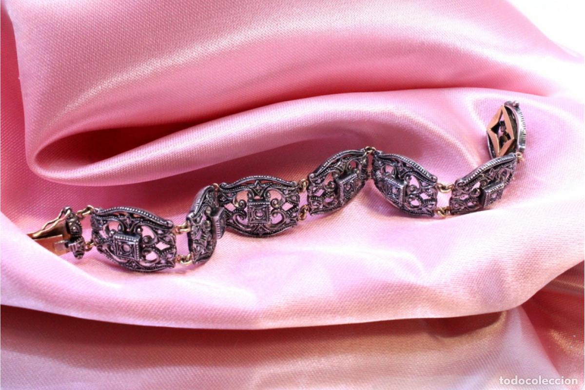 Joyeria: Pulsera en oro de 19,2K y plata con diamantes. - Foto 8
