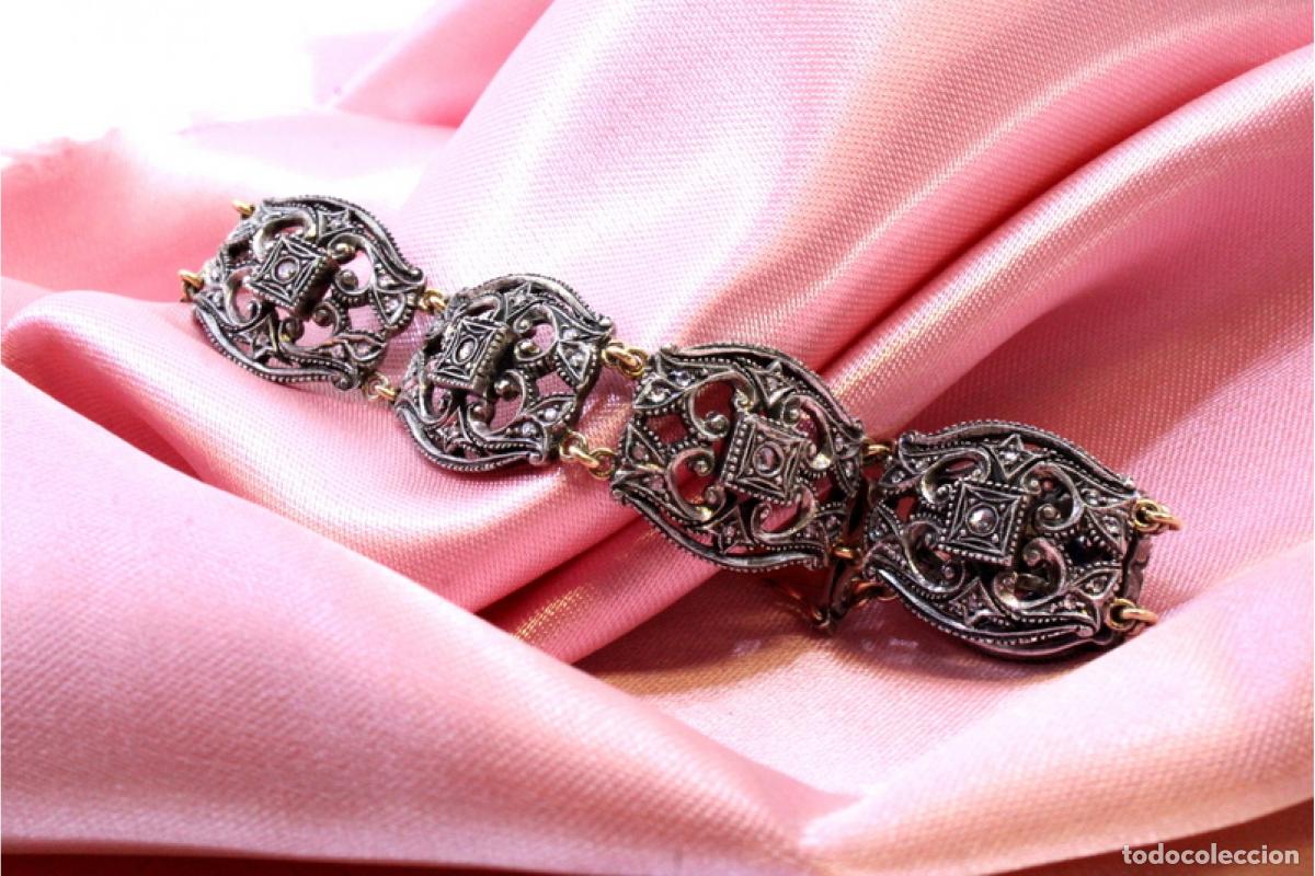 Joyeria: Pulsera en oro de 19,2K y plata con diamantes. - Foto 9