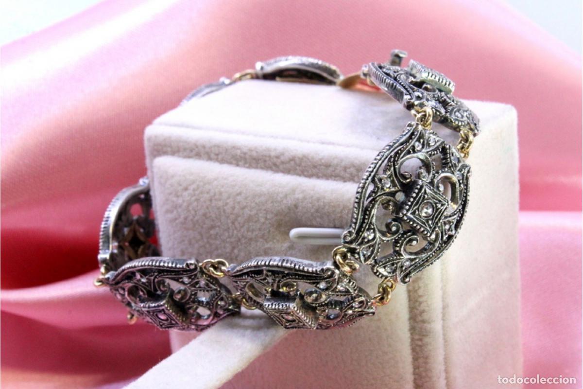 Joyeria: Pulsera en oro de 19,2K y plata con diamantes. - Foto 12