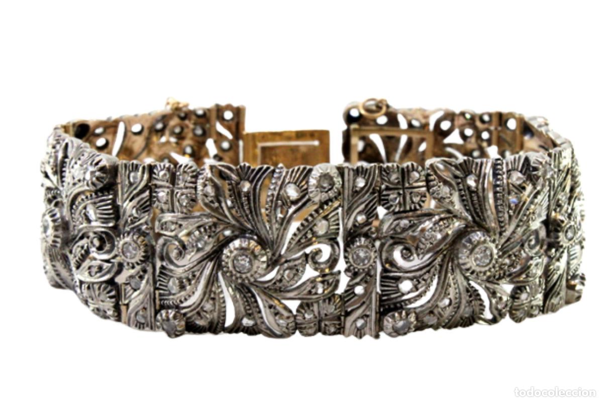 Joyeria: Pulsera de oro y plata de 19,2 quilates con diamantes - Art D&eacute;co