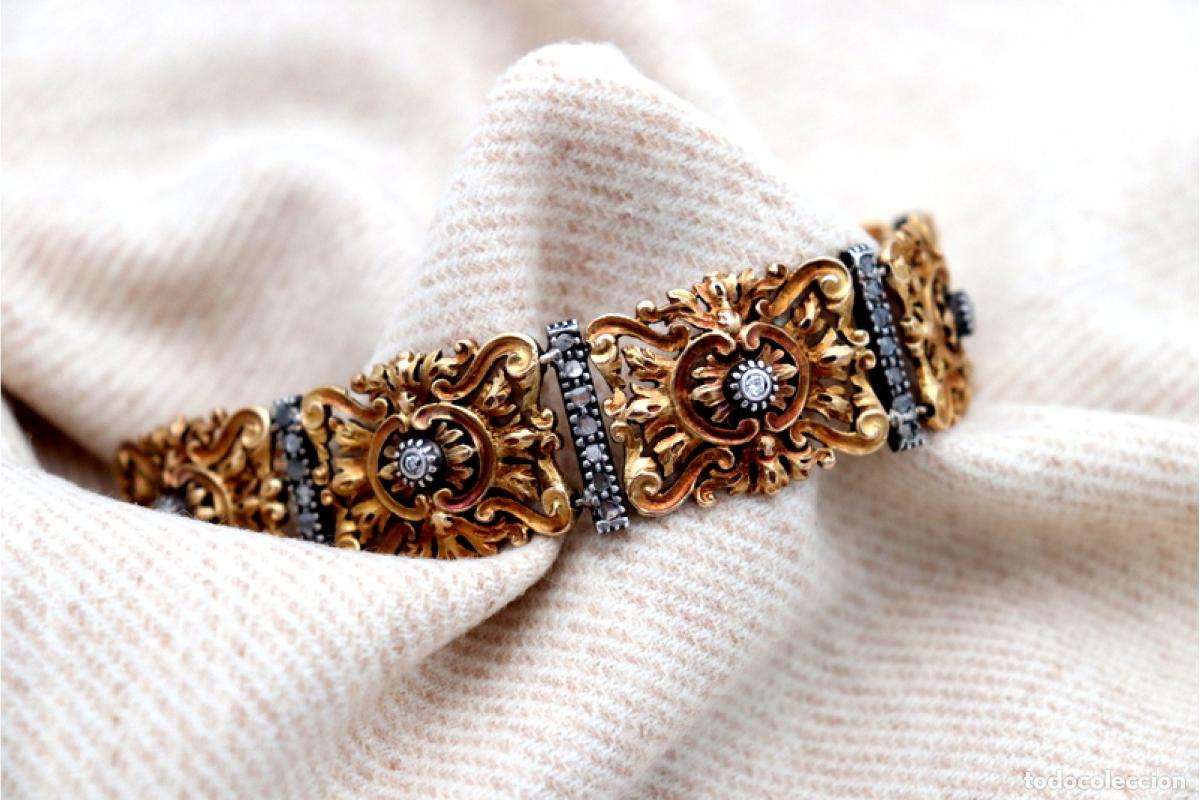Joyeria: Pulsera en oro de 19,2K y plata con diamantes. - Foto 3