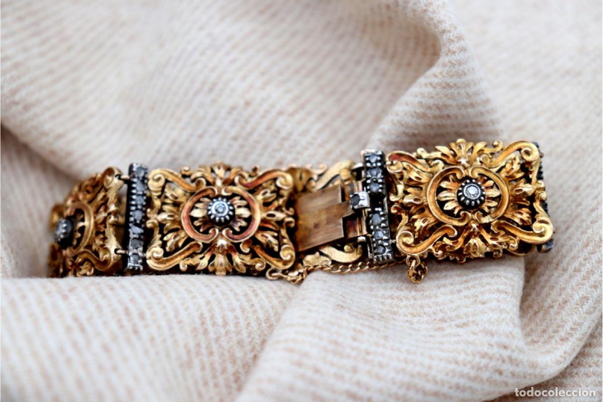Joyeria: Pulsera en oro de 19,2K y plata con diamantes. - Foto 5