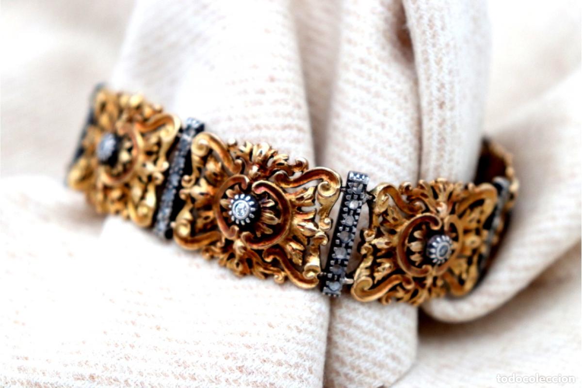 Joyeria: Pulsera en oro de 19,2K y plata con diamantes. - Foto 6