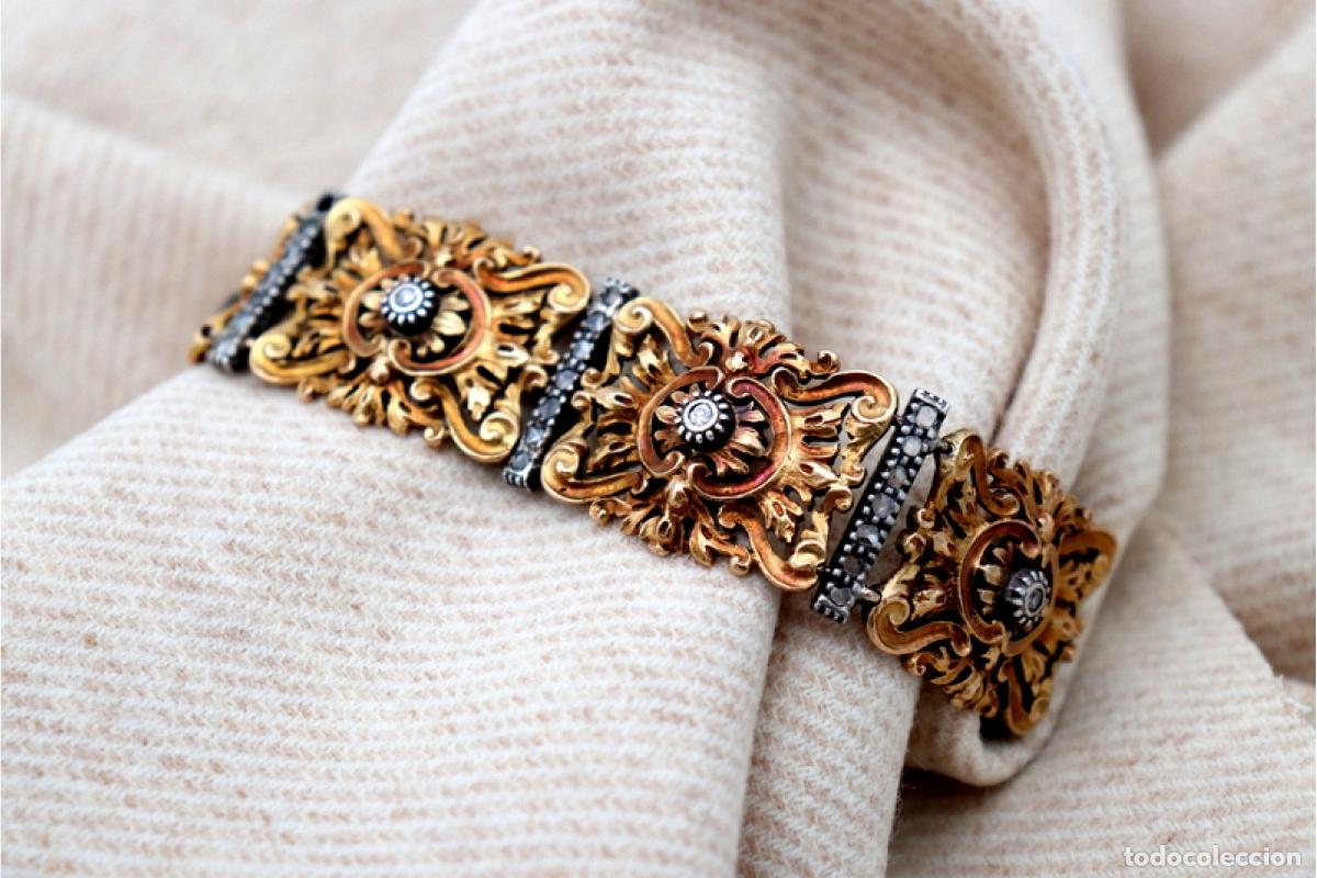 Joyeria: Pulsera en oro de 19,2K y plata con diamantes. - Foto 7