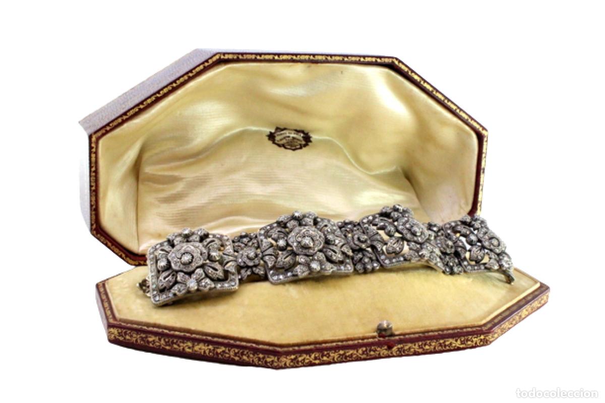 Joyeria: Pulsera de oro y plata de 19,2 quilates con diamantes - Art D&eacute;co