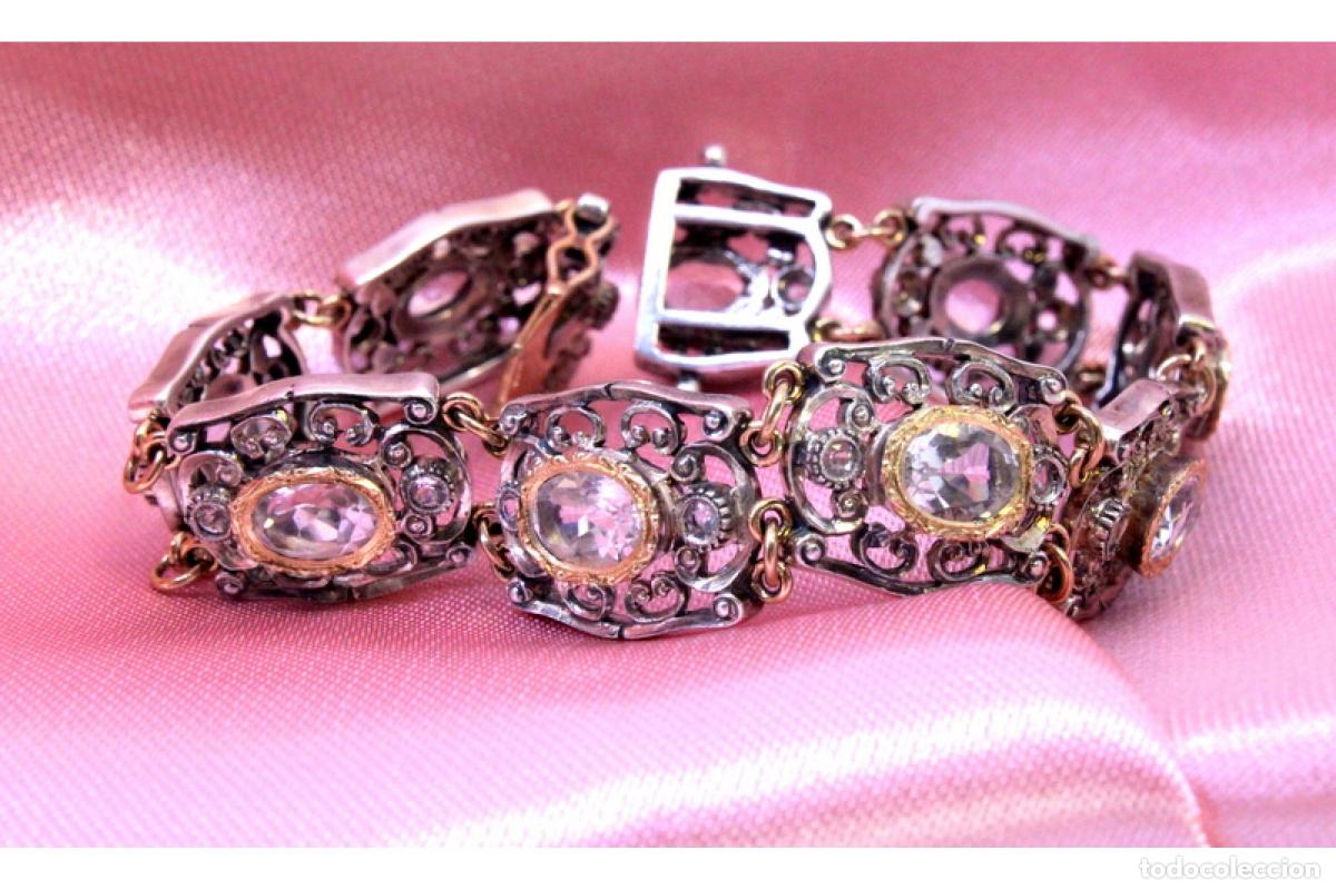 Joalharia: Pulsera en oro de 19,2K y plata con tanzanitas.