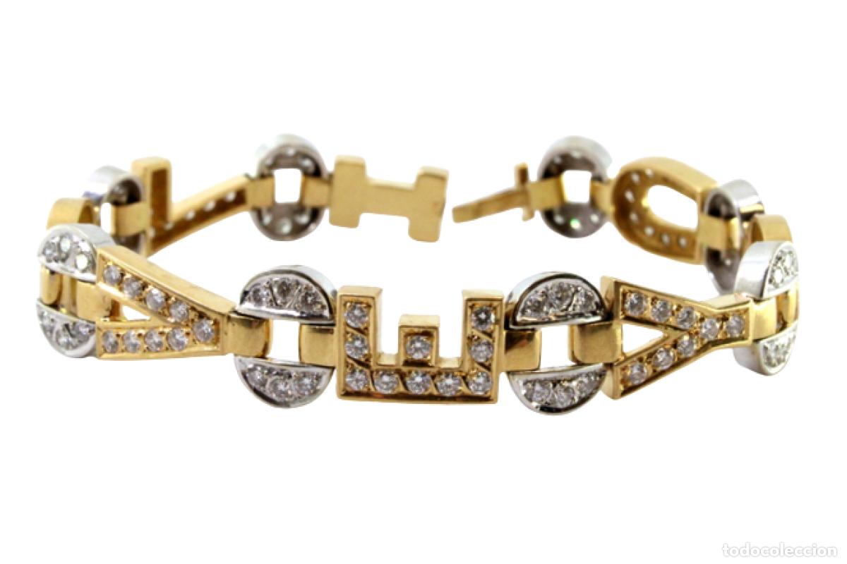 Joalharia: Pulsera de oro bicolor de 19,2 quilates con diamantes - I LOVE YOU