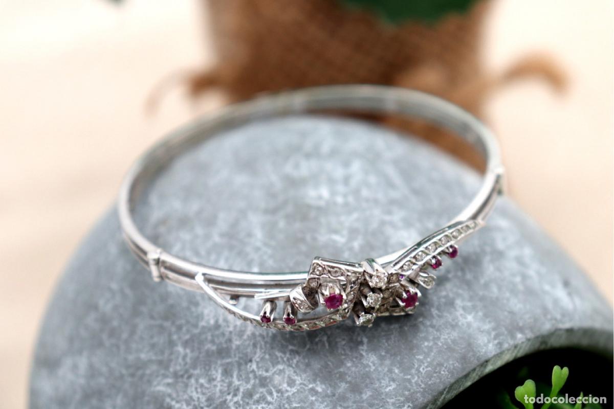 Joyeria: Pulsera de oro blanco de 19,2K con diamantes. - Foto 5
