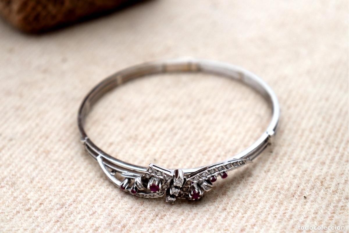 Joyeria: Pulsera de oro blanco de 19,2K con diamantes. - Foto 6