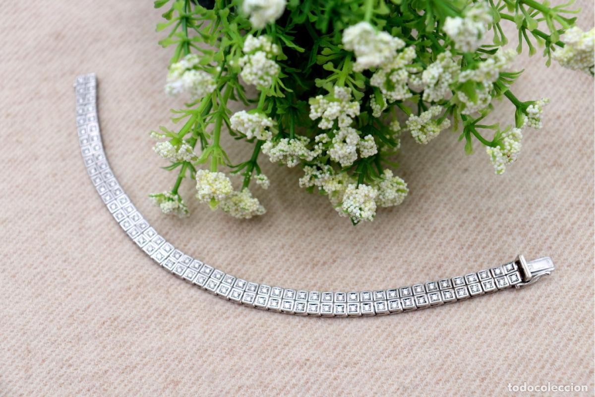 Joyeria: Pulsera de oro blanco de 19,2K con diamantes. - Foto 3