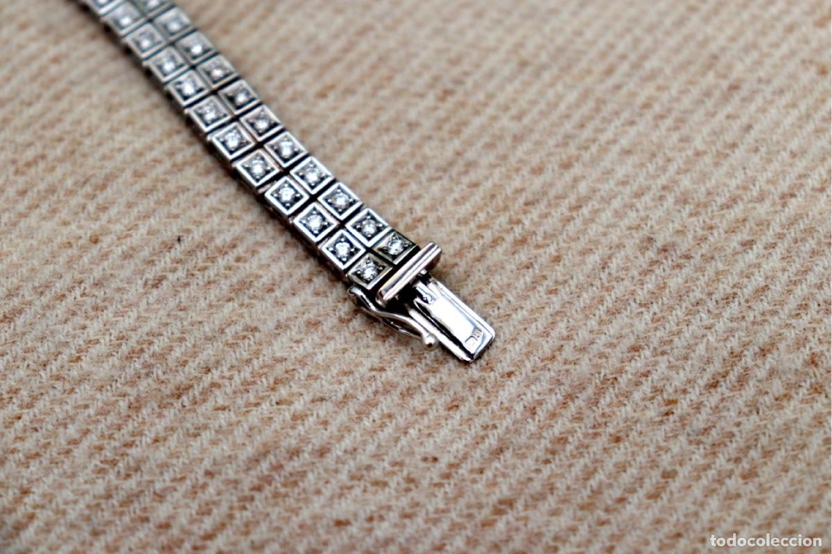 Joyeria: Pulsera de oro blanco de 19,2K con diamantes. - Foto 4