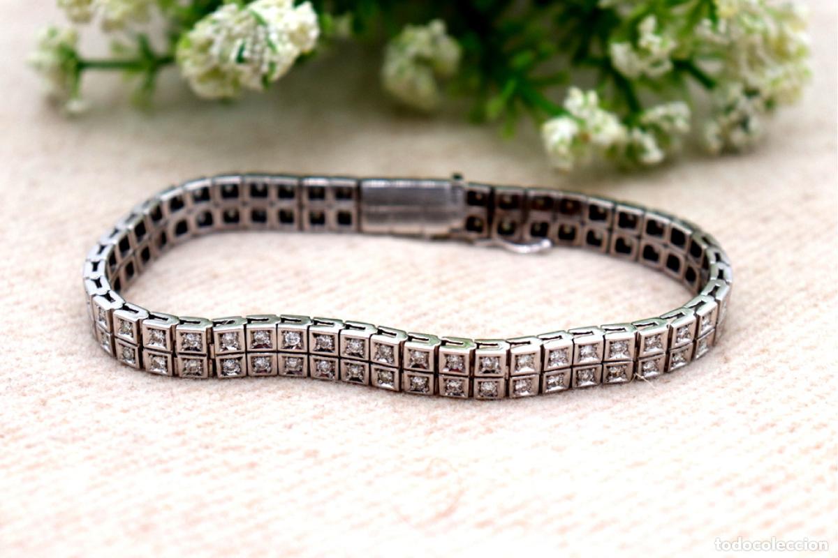 Joyeria: Pulsera de oro blanco de 19,2K con diamantes. - Foto 5