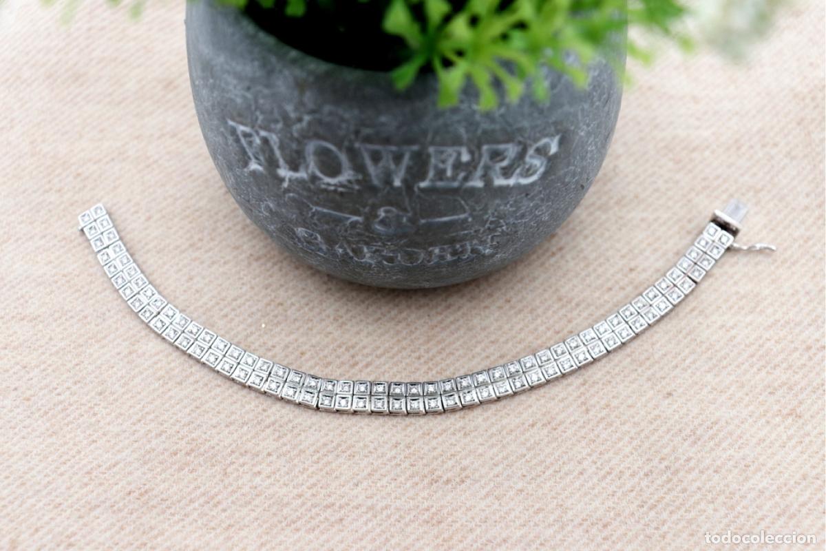 Joyeria: Pulsera de oro blanco de 19,2K con diamantes. - Foto 6