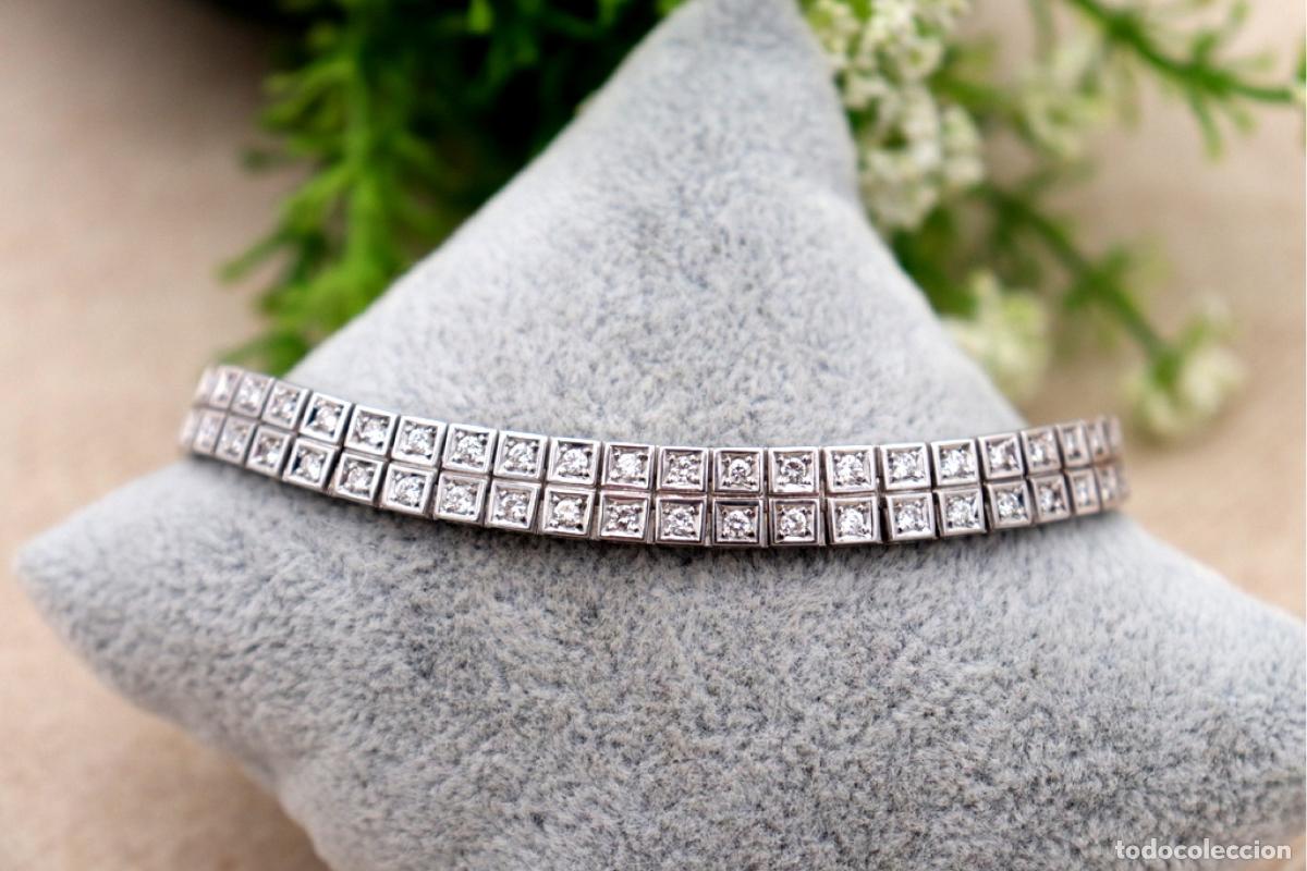 Joyeria: Pulsera de oro blanco de 19,2K con diamantes. - Foto 7