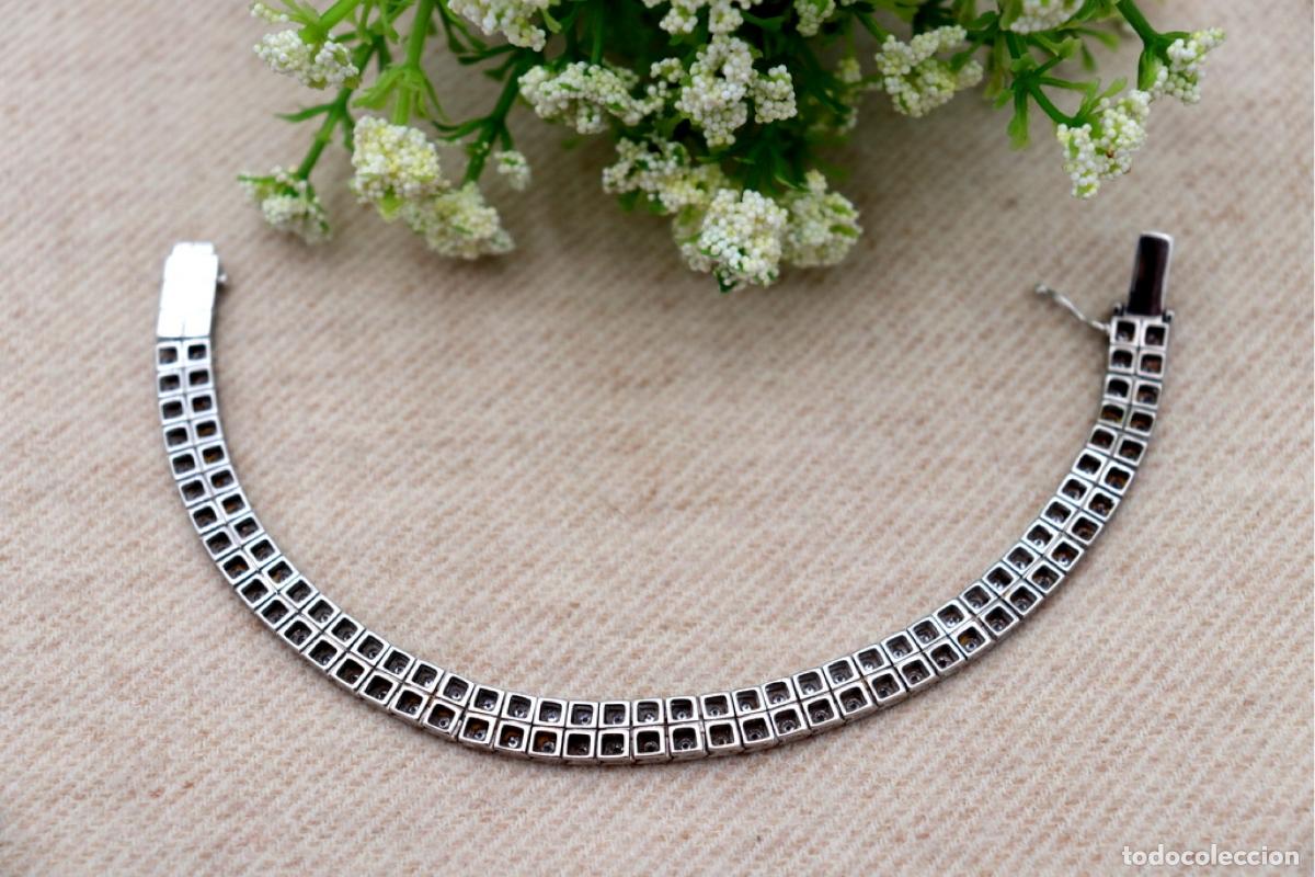 Joyeria: Pulsera de oro blanco de 19,2K con diamantes. - Foto 8