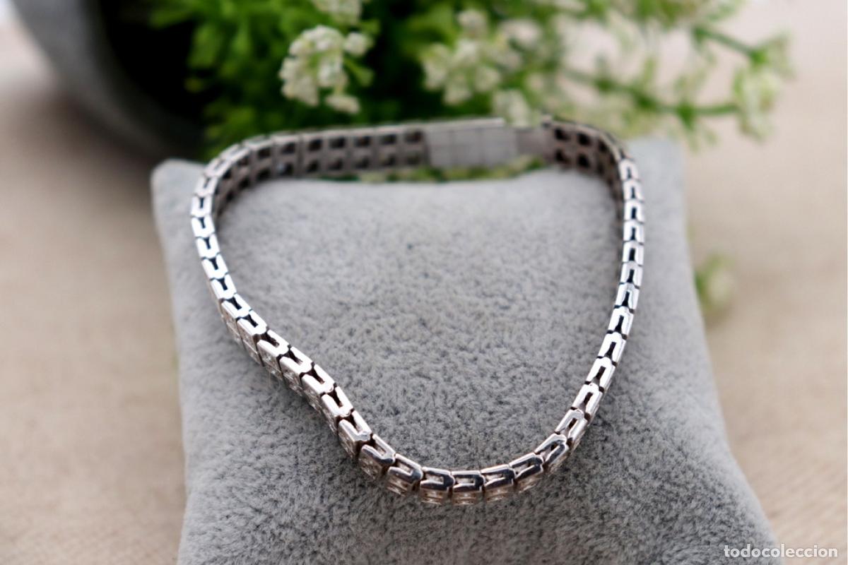 Joyeria: Pulsera de oro blanco de 19,2K con diamantes. - Foto 9