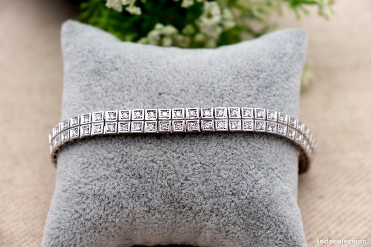 Joyeria: Pulsera de oro blanco de 19,2K con diamantes. - Foto 10
