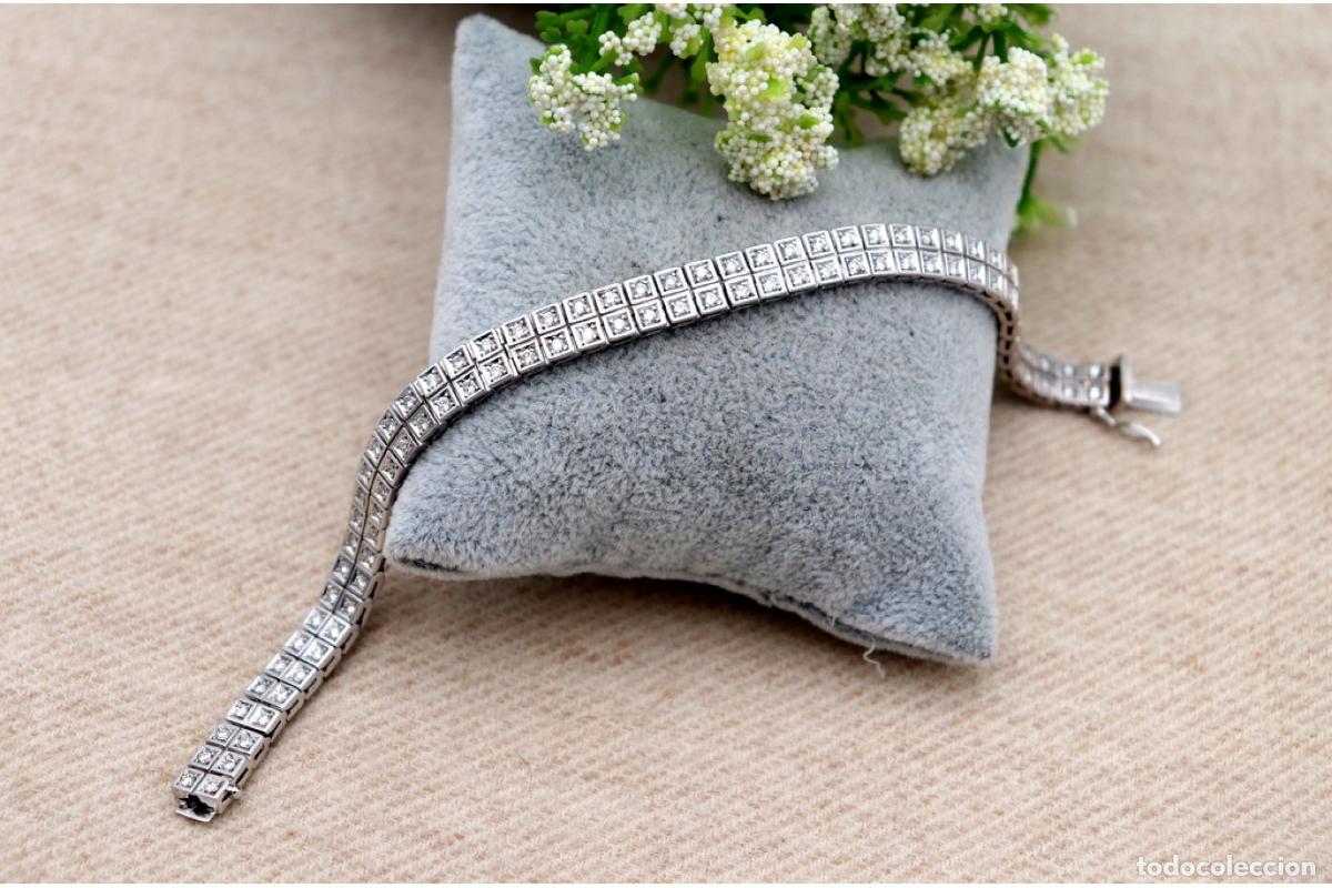 Joyeria: Pulsera de oro blanco de 19,2K con diamantes. - Foto 1