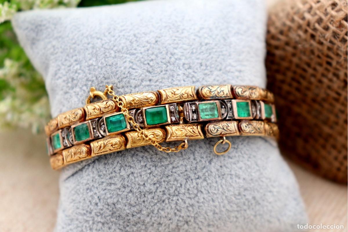 Joyeria: Pulsera de oro blanco de 19,2K con diamantes. - Foto 2