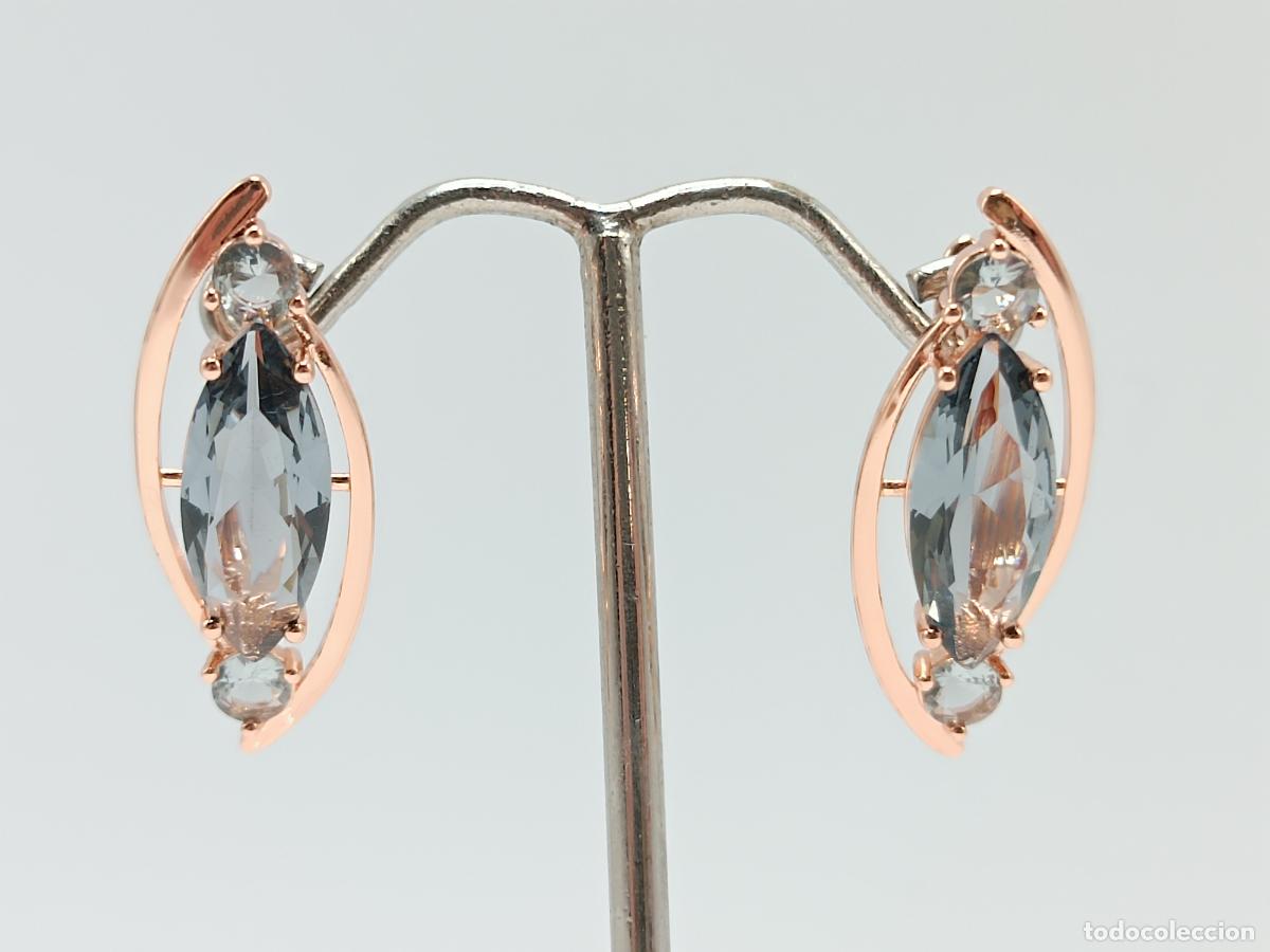 Joaillerie: Preciosos pendientes en oro de 14k con zafiros