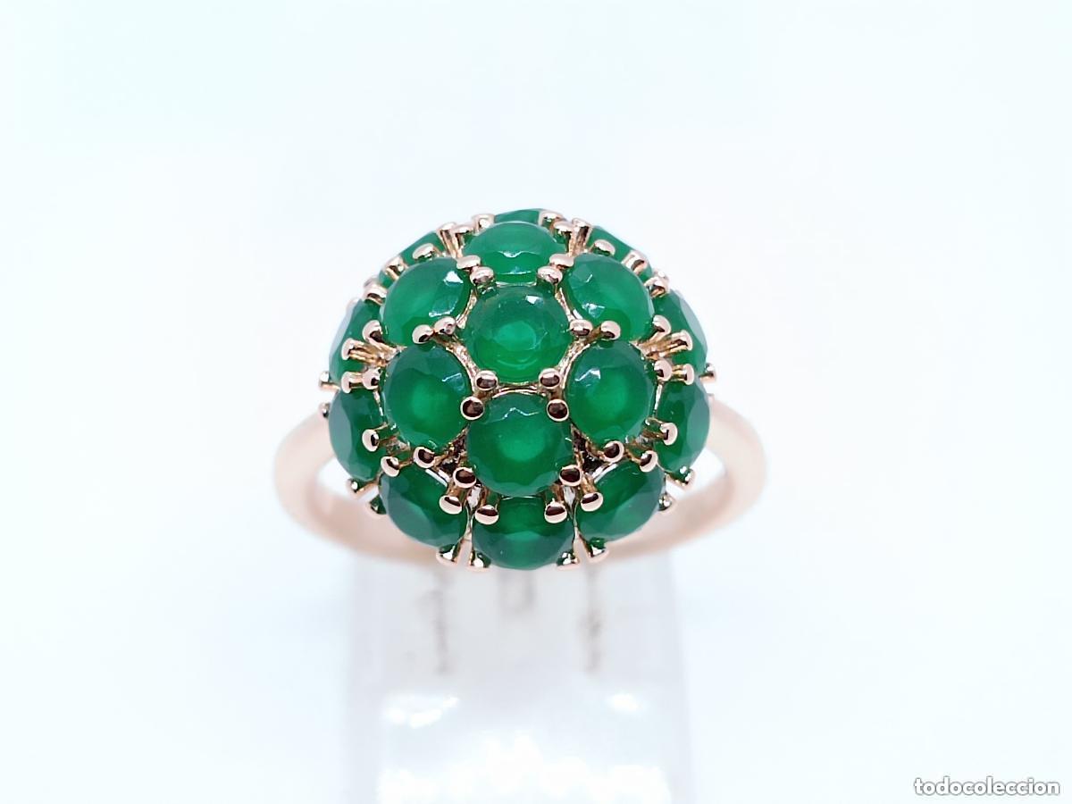 Joyeria: Precioso anillo en oro de 14k con esmeraldas talladas estilo art deco