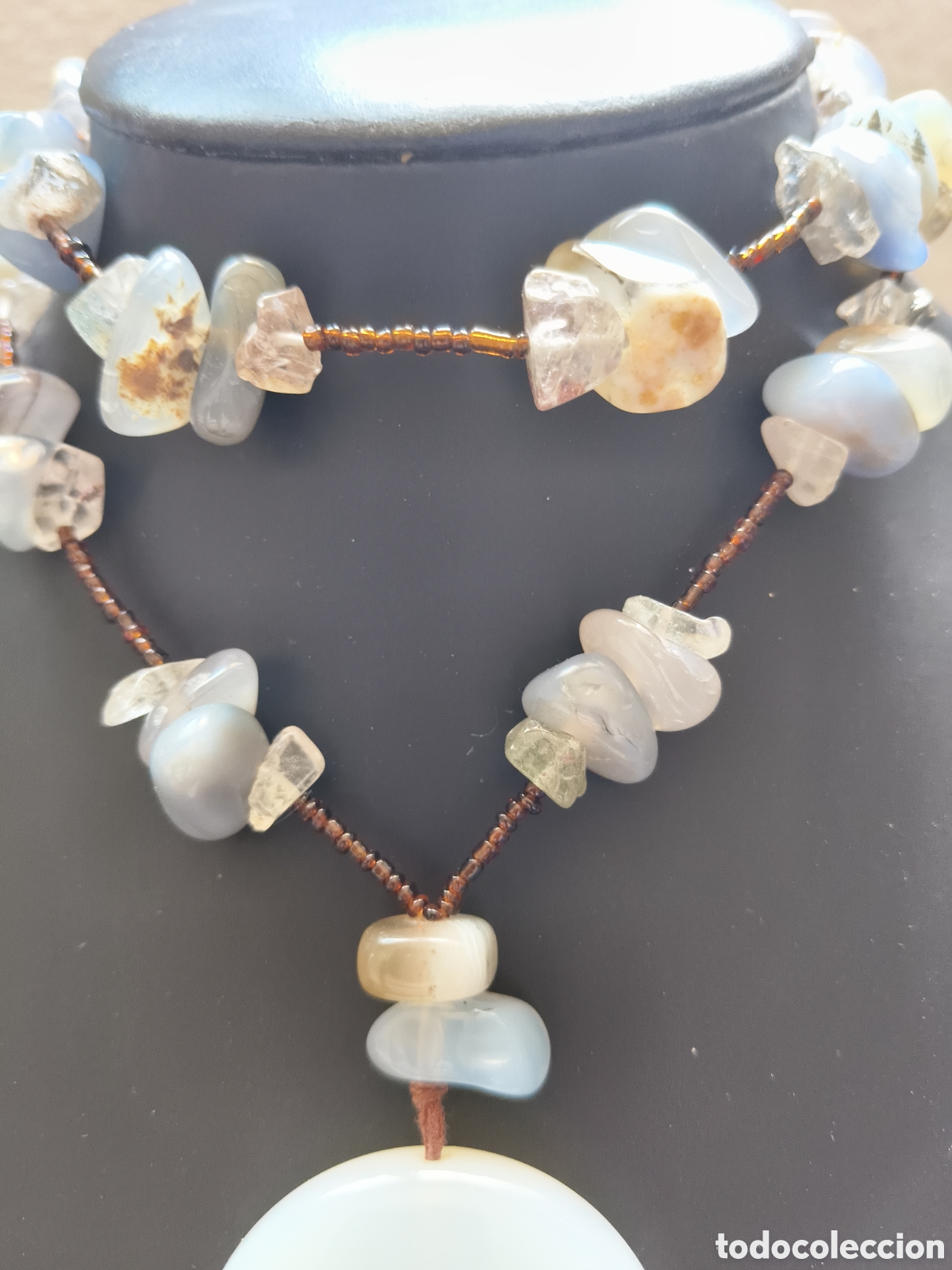 Joyeria: Largo collar de jade blanco y cuarzos naturales - Foto 5