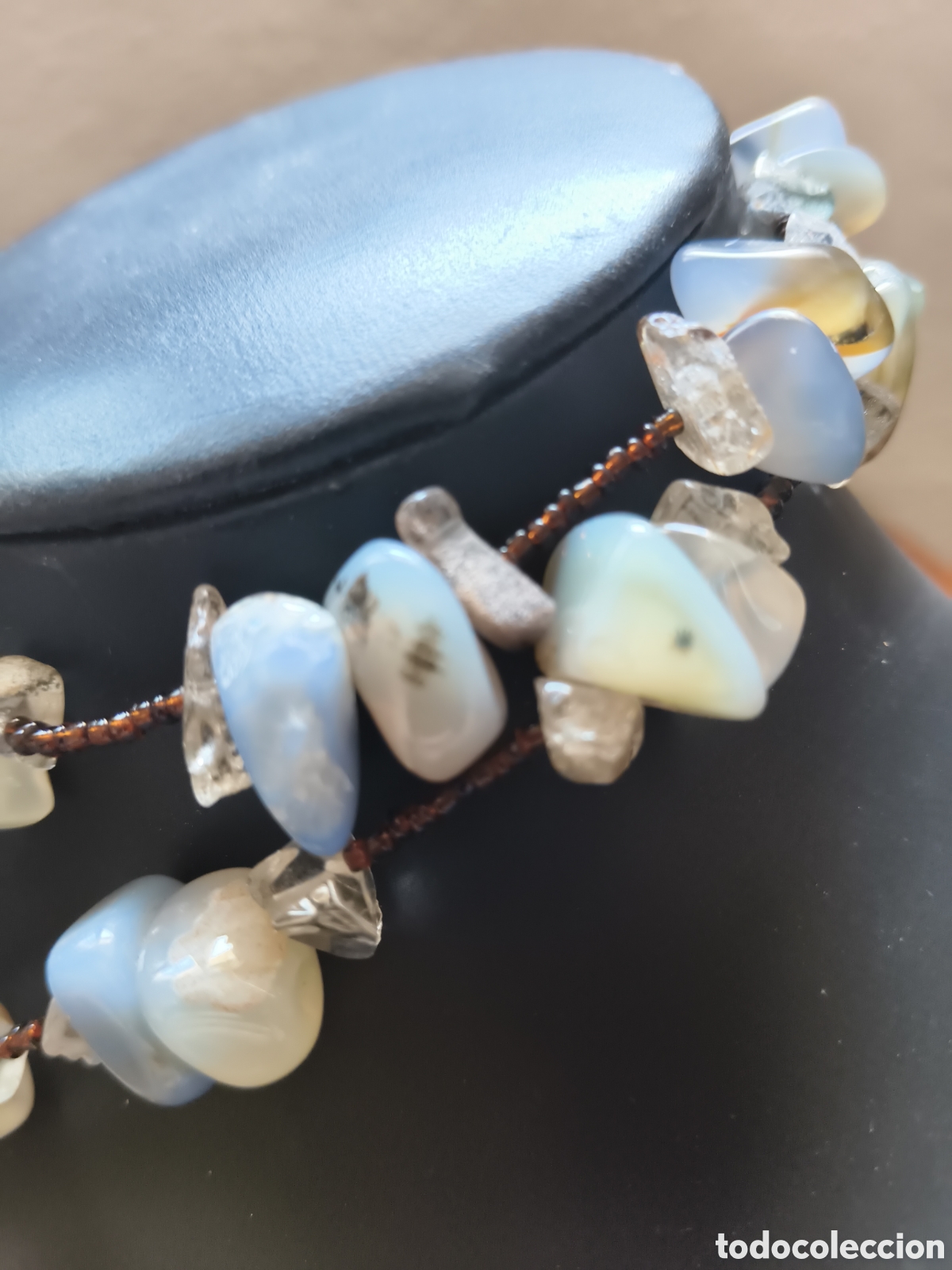 Joyeria: Largo collar de jade blanco y cuarzos naturales - Foto 3