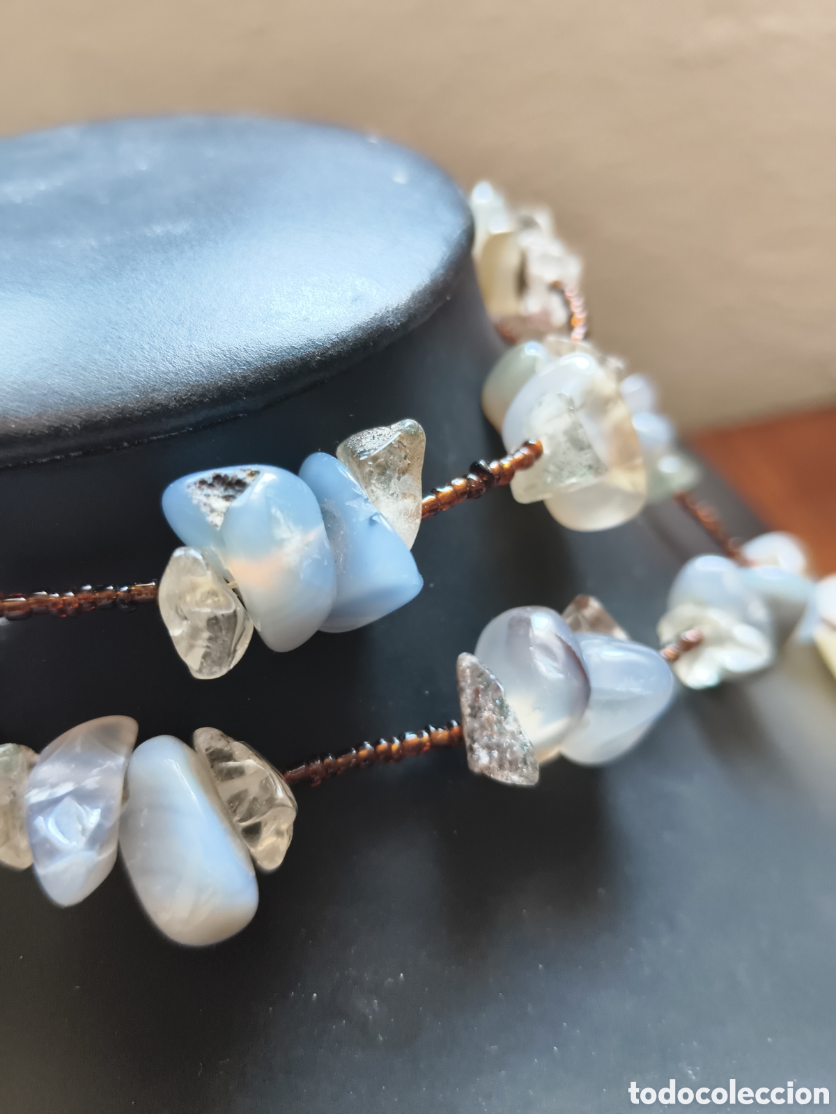 Joyeria: Largo collar de jade blanco y cuarzos naturales - Foto 6