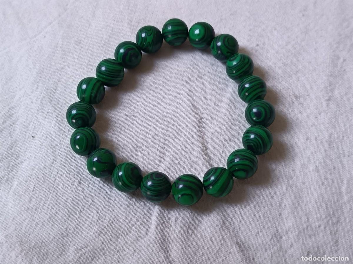Joyeria: Pulsera de gemas pulidas, Malaquita