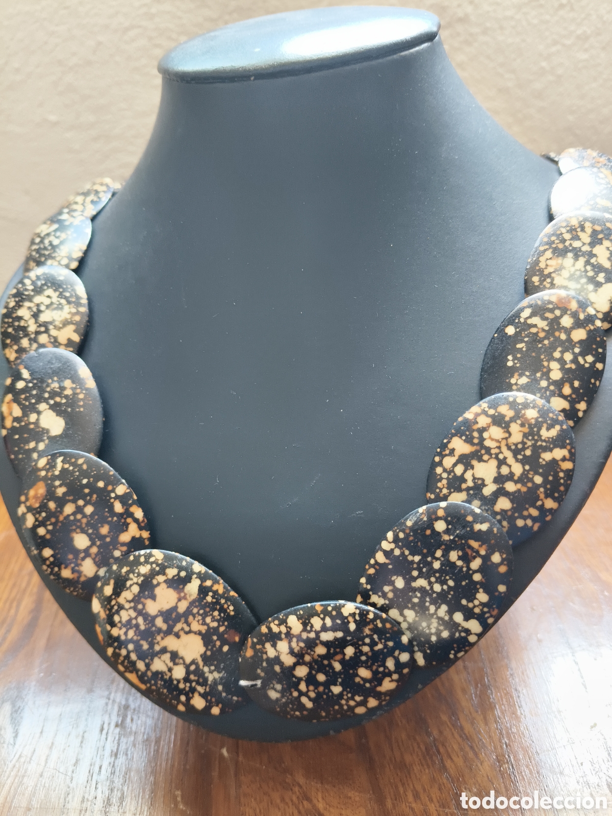 Joyeria: Collar vintage de simil concha moteada - Foto 2
