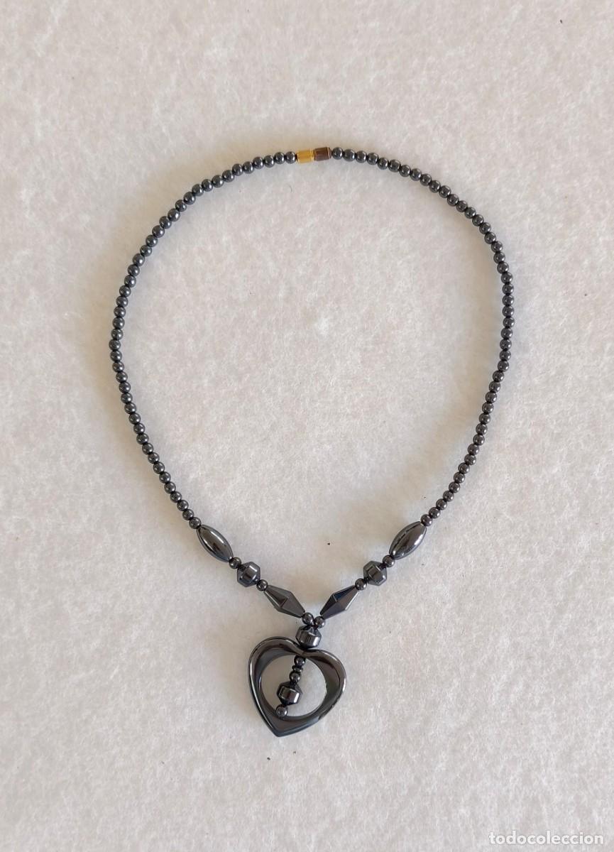 Joyeria: COLLAR DE CORAZ&Oacute;N EN HEMATITA NEGRO CON CUENTAS. - Foto 1
