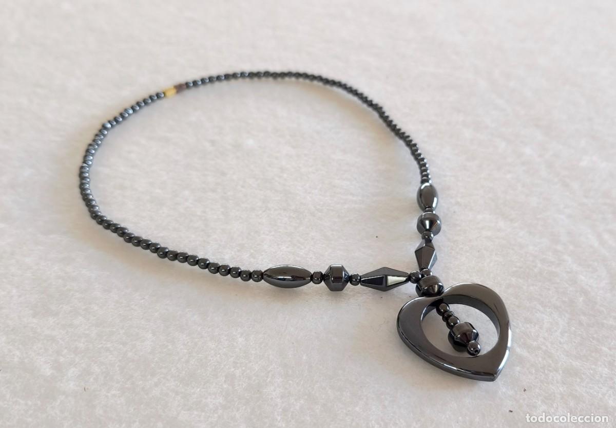Joyeria: COLLAR DE CORAZ&Oacute;N EN HEMATITA NEGRO CON CUENTAS. - Foto 2