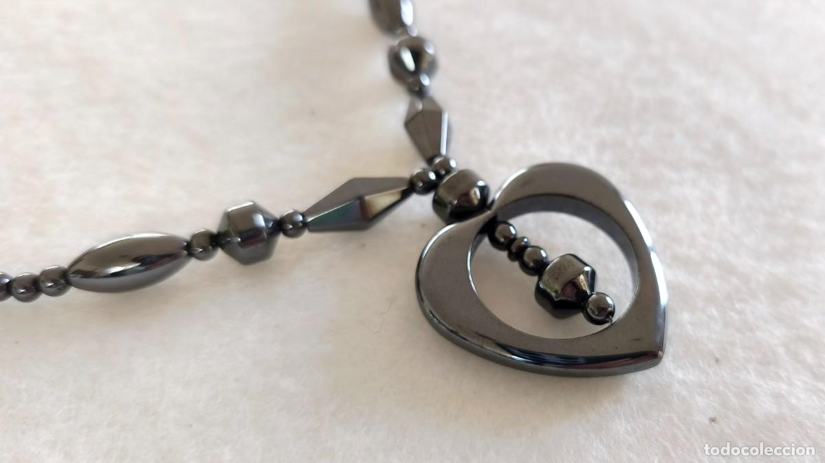 Joyeria: COLLAR DE CORAZ&Oacute;N EN HEMATITA NEGRO CON CUENTAS. - Foto 3