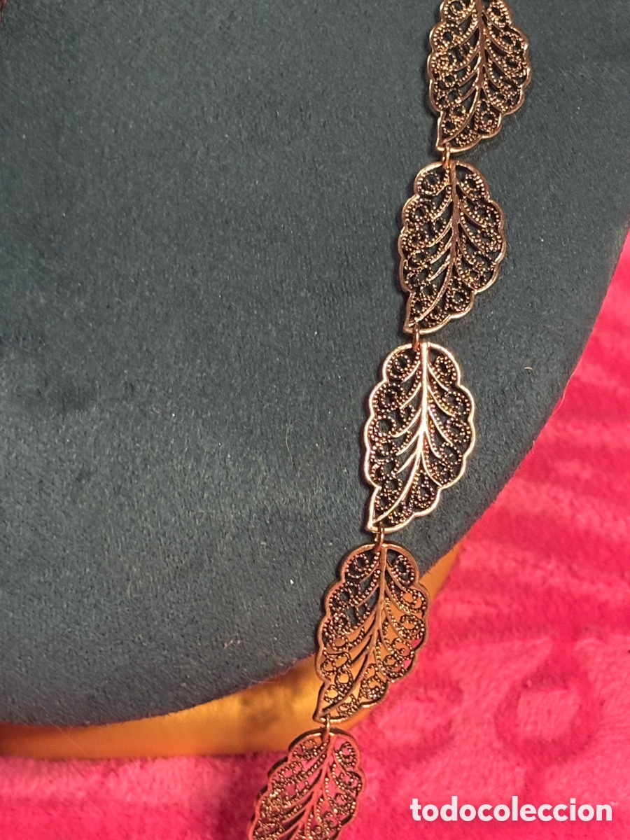 Joyeria: Collar hojas metal dorado - Foto 2