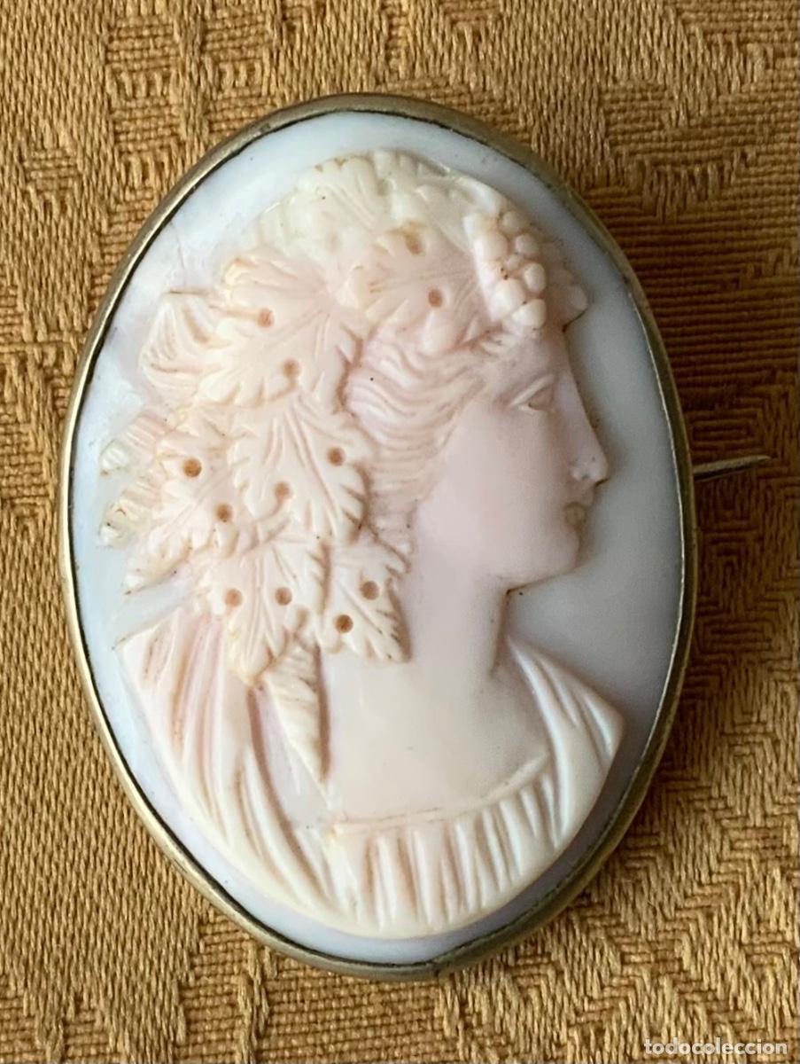 Joyeria: ANTIGUO BROCHE CAMAFEO TALLADO EN CONCHA
