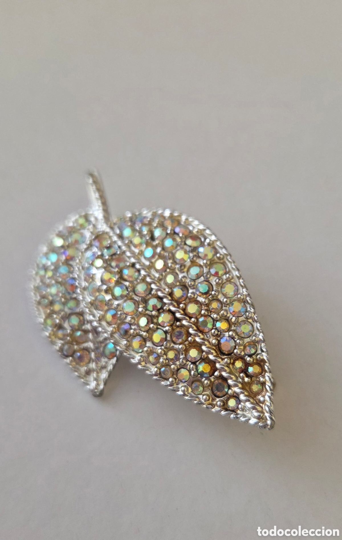 Joyeria: Broche retro a&ntilde;os 50/60 doble hoja tornasolado &ndash; Bisuter&iacute;a Vintage