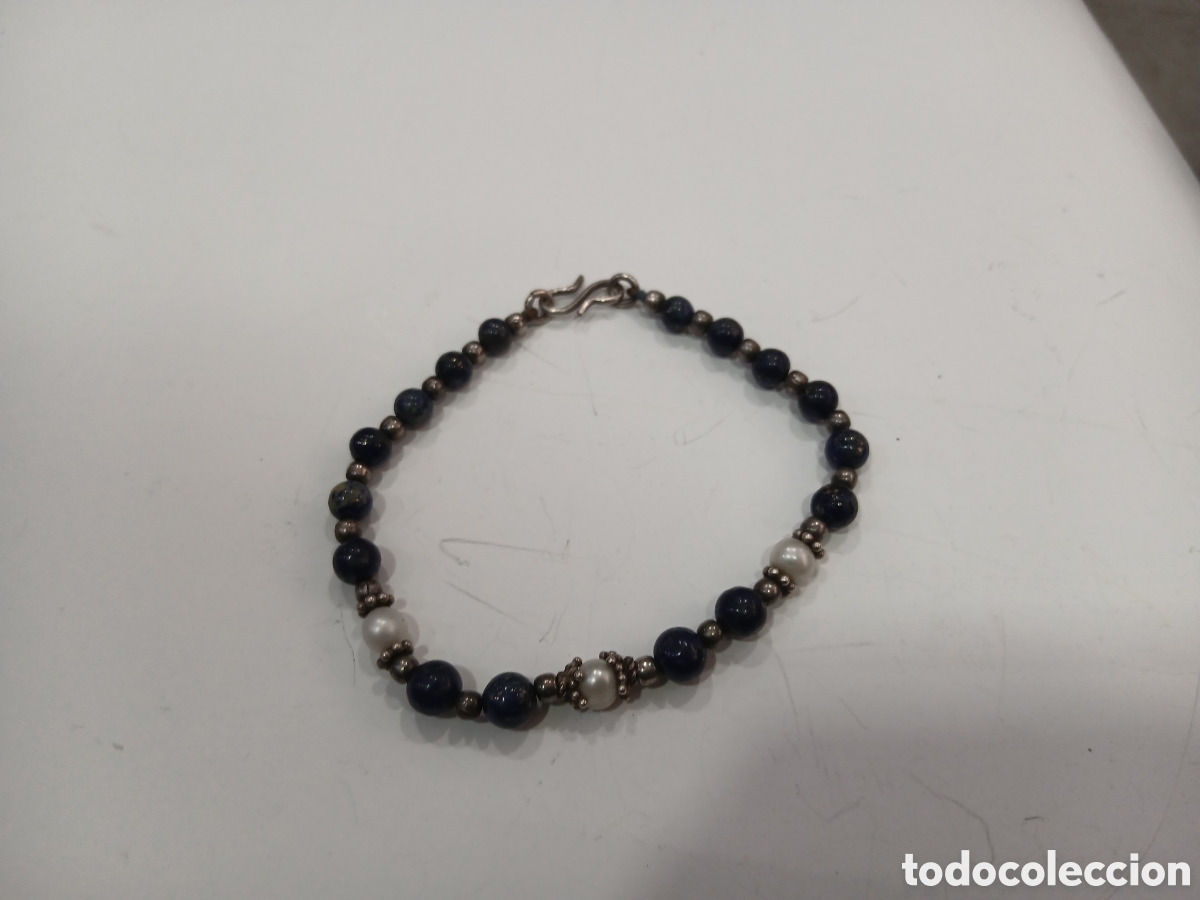 Joyeria: Pulsera plata y lapisl&aacute;zuli. (L57)