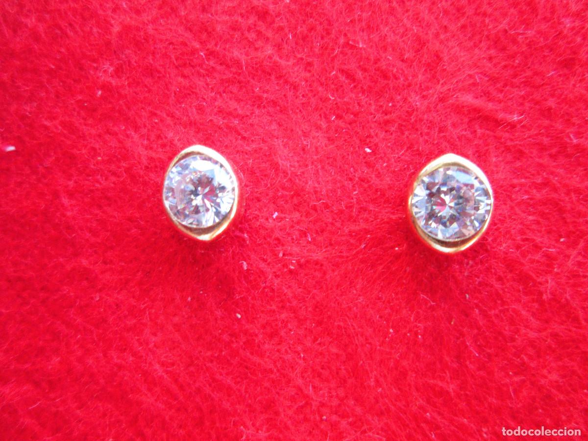Joyeria: PENDIENTES DE ORO DE 18 KLTS. CON CIRCONITAS - CIERRE DE PRESI&Oacute;N - SIN ESTRENAR