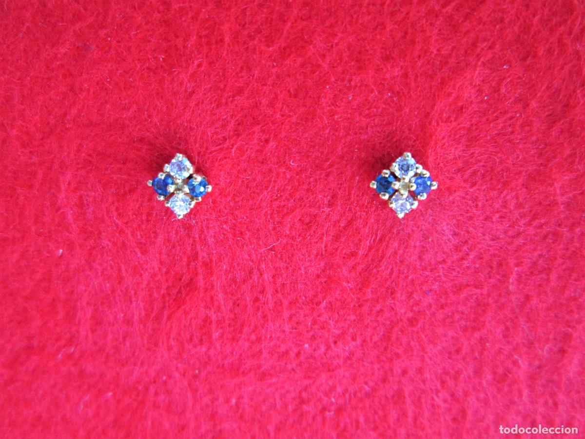 Schmuck: PENDIENTES DE ORO DE 18 KLTS. CON CIRCONITAS INCRUSTADAS Y PIEDRAS SEMIPRECIOSAS - SIN ESTRENAR