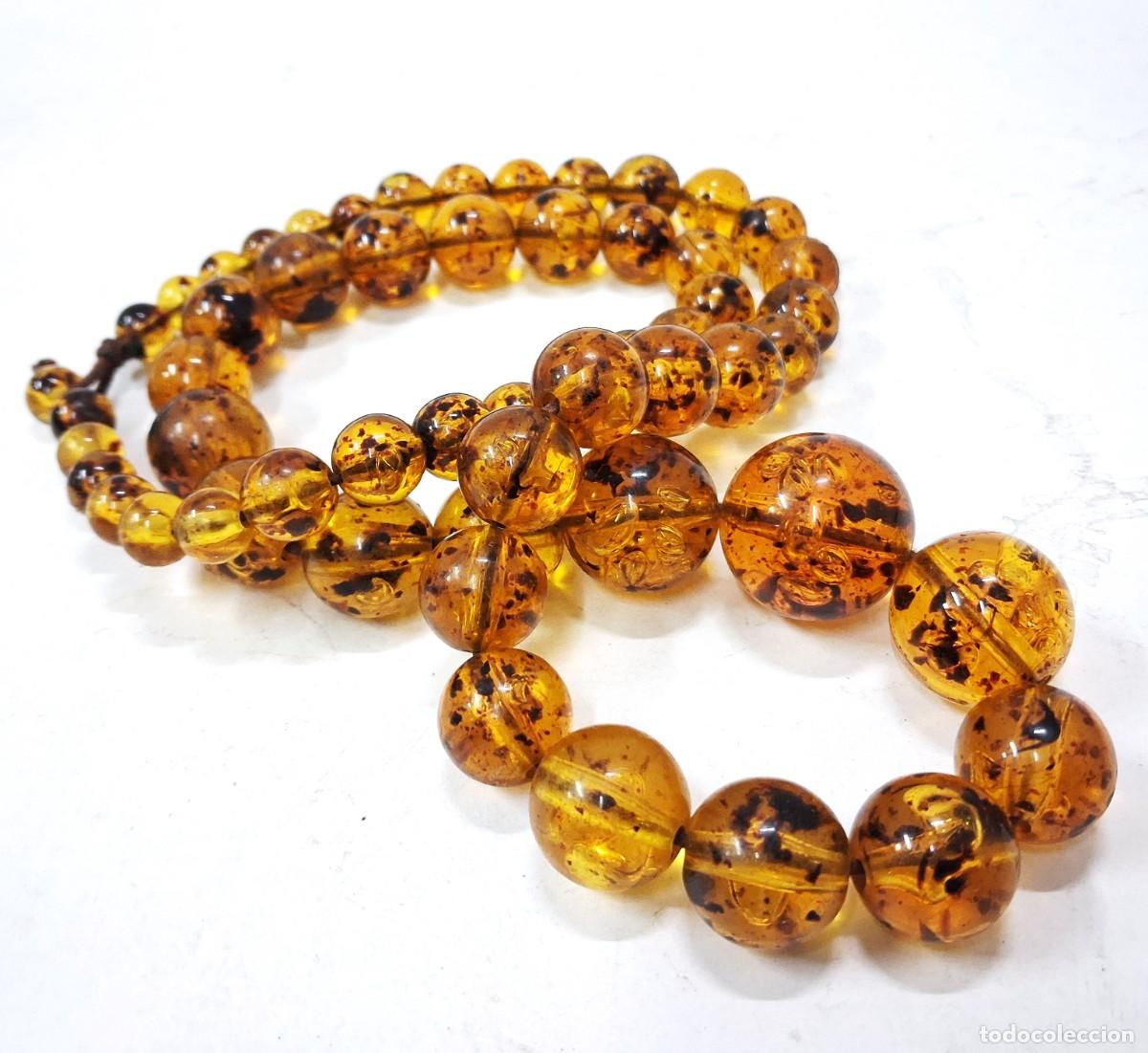 Joyeria: Collar de &aacute;mbar b&aacute;ltico natural &ndash; cuentas aut&eacute;nticas con inclusiones &ndash; joya vintage