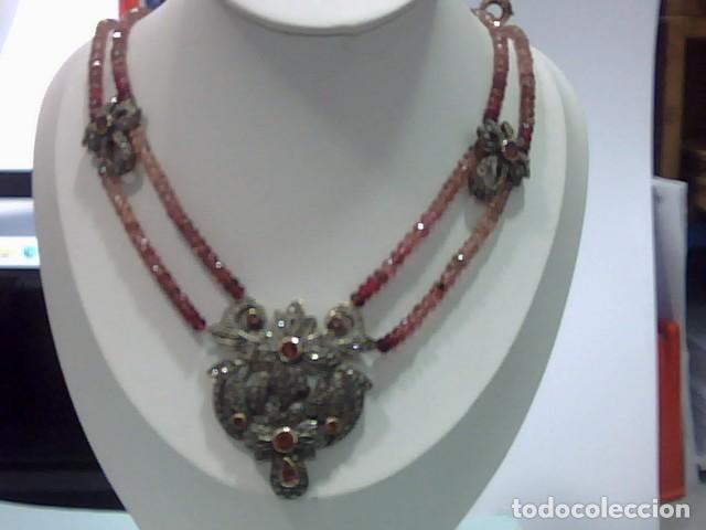 Joyeria: gargantilla oro 9 kts ,diamantes y turmalinas