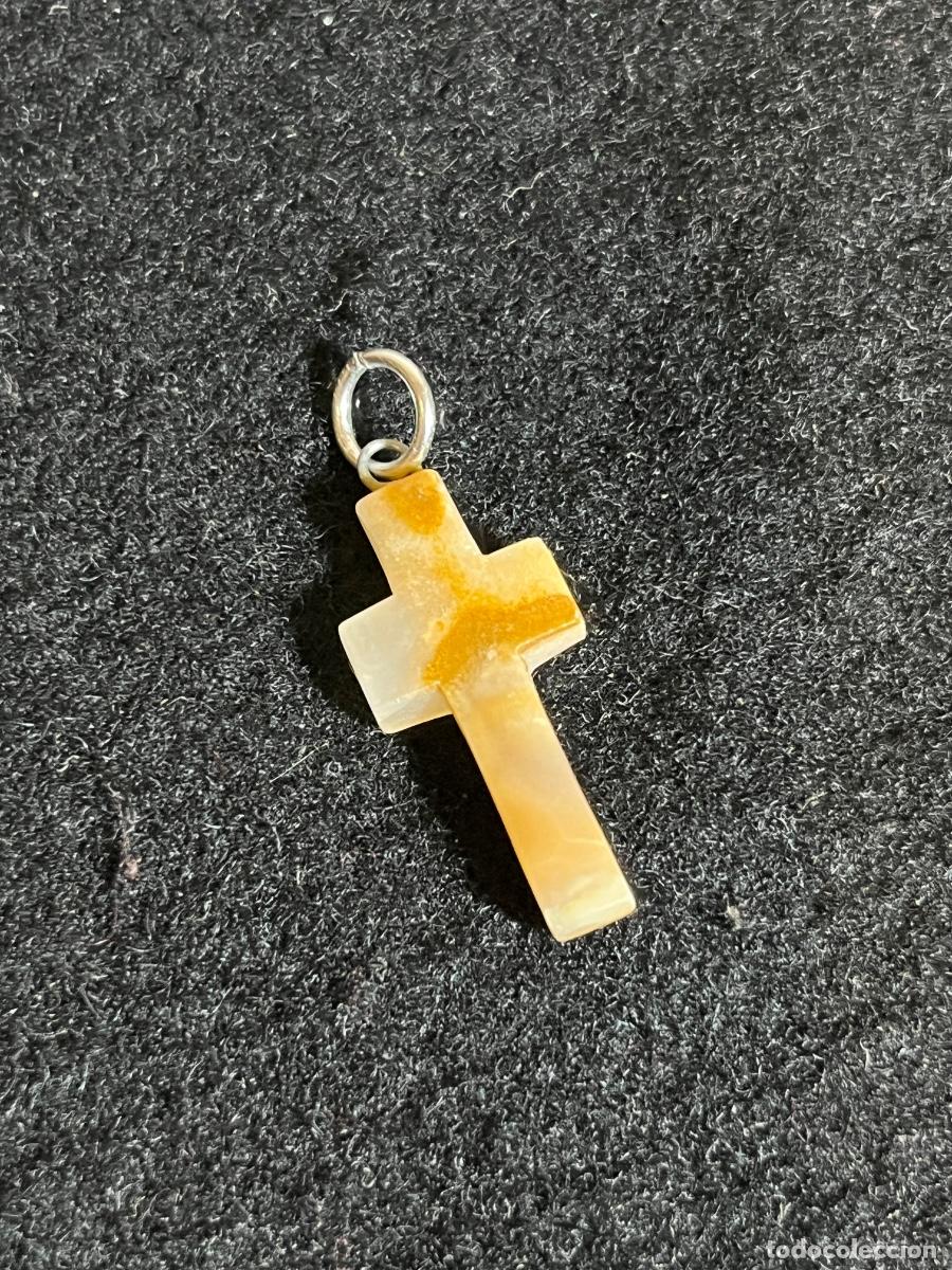Schmuck: Colgante Cruz Piedra Natural &Aacute;gata Jaspe Aventurina Vintage Mineral Pulido Boho