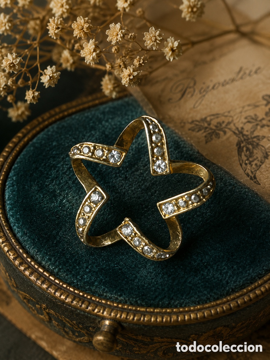Joaillerie: Colgante / pieza de bisuter&iacute;a vintage en forma de estrella con pedrer&iacute;a