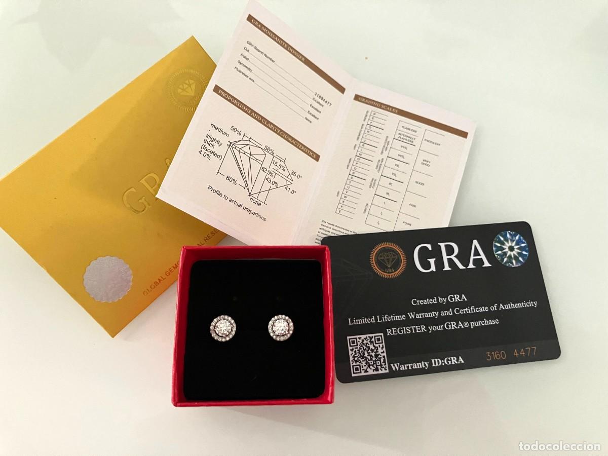 Joyeria: Pendientes Moissanita / Diamante / Plata 925m GRA