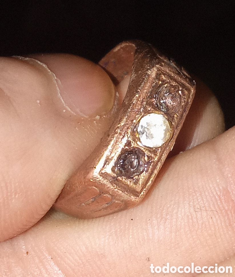 Joyeria: ANILLO ANTIGUO CON TRES PIEDRAS - Foto 3