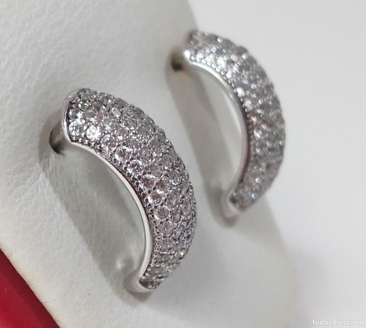 Joyeria: Pendientes de plata de ley con pav&eacute; de circonitas - Foto 1