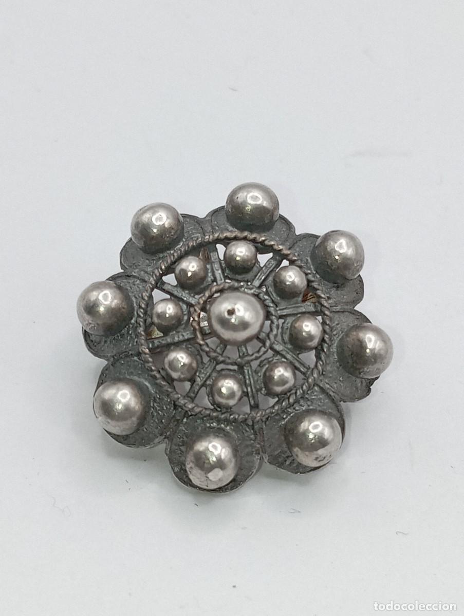 Joaillerie: Broche de plata. Bot&oacute;n charro.