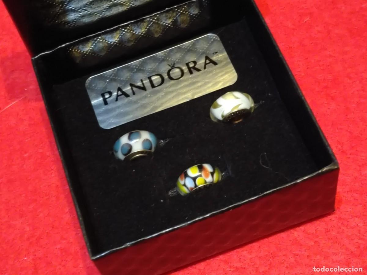 Joalharia: JUEGO DE 3 CHARM DE PANDORA CON DIJE DE PLATA 925 Y CRISTAL DE MURANO PRECIOSO (VINTAGE)
